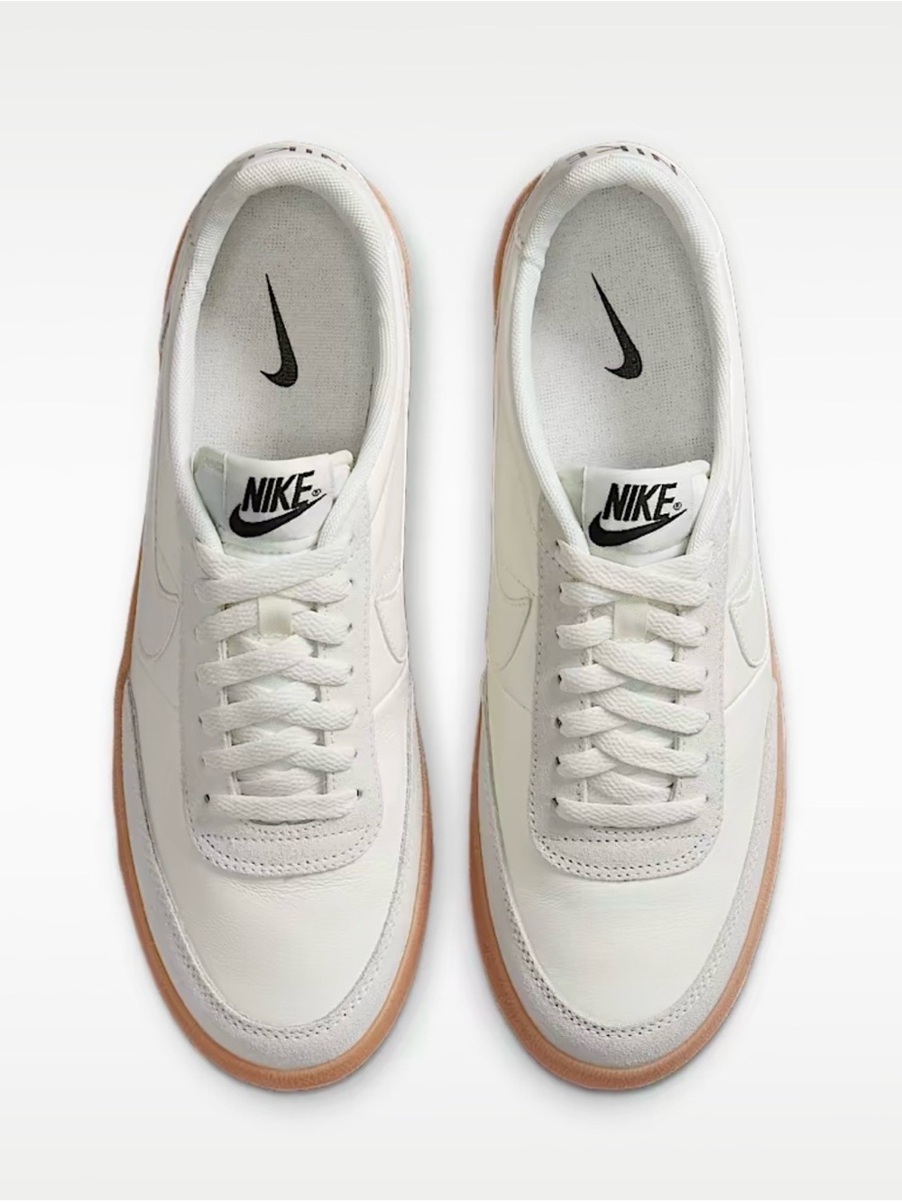 Nike men and women White Leather Sneakers with Gum Outsole